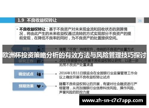 欧洲杯投资策略分析的有效方法与风险管理技巧探讨 欧洲杯投资策略分析的有效方法与风险管理技巧探讨